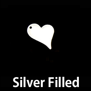 Metal Stamping Blanks Silver Filled Stylized Heart Tag with Hole, 16.5mm (.65") x 12mm (.47"), 24g